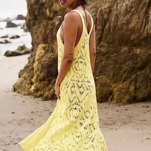 NWOT Free People Bianca Fauxchet Yellow Dress/Cover Up